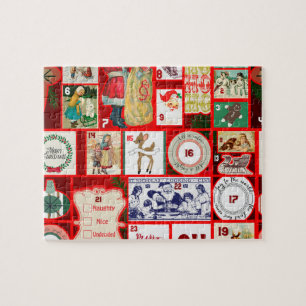 Christmas Block Advent Illustration Square Art Jigsaw Puzzle