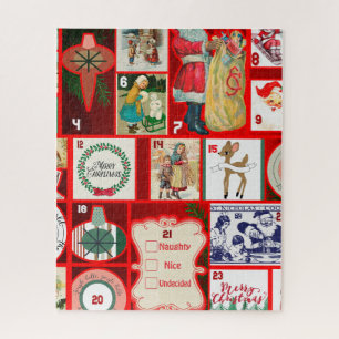 Christmas Block Advent Illustration Square Art Jigsaw Puzzle