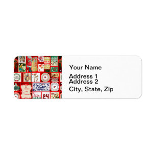 Christmas Block Advent Illustration Square Art Label