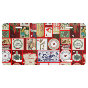 Christmas Block Advent Illustration Square Art License Plate