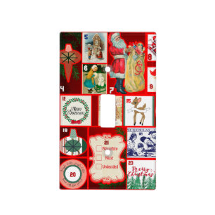 Christmas Block Advent Illustration Square Art Light Switch Cover