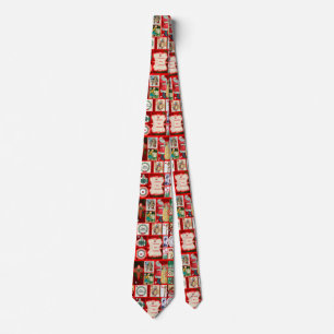 Christmas Block Advent Illustration Square Art Neck Tie