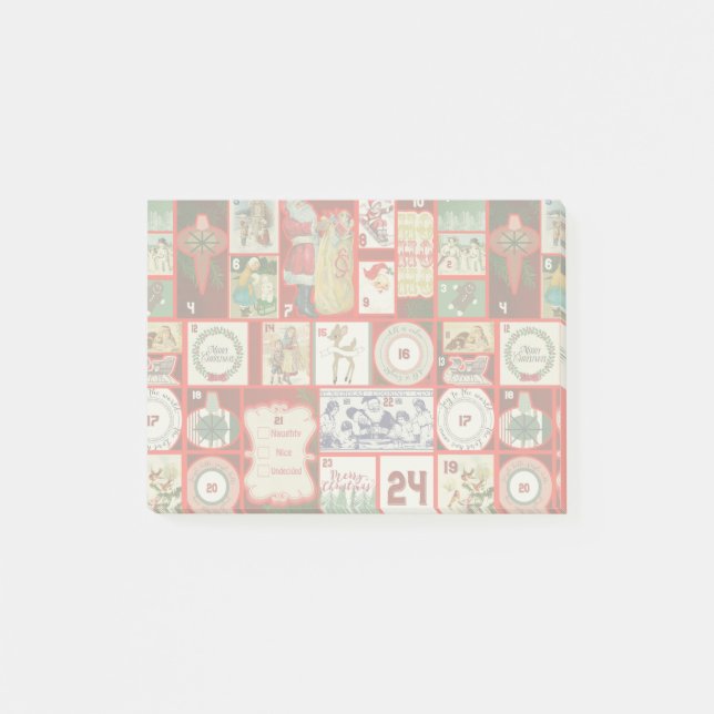 Christmas Block Advent Illustration Square Art Post-it Notes (Front)