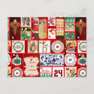 Christmas Block Advent Illustration Square Art Postcard
