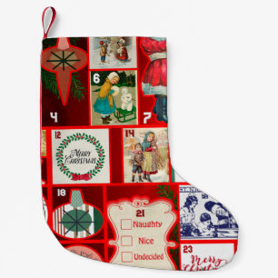 Christmas Block Advent Illustration Square Art Small Christmas Stocking