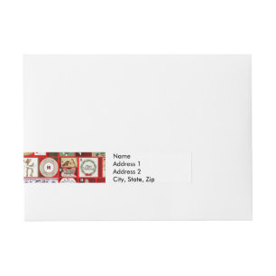 Christmas Block Advent Illustration Square Art Wrap Around Address Label