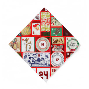Christmas Block Illustration Squares Bandana