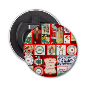Christmas Block Illustration Squares Bottle Opener