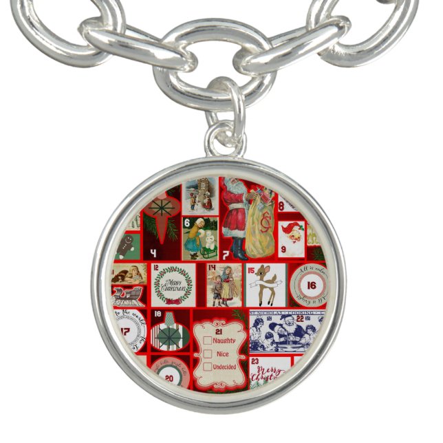 Christmas Block Illustration Squares Bracelet (Design)