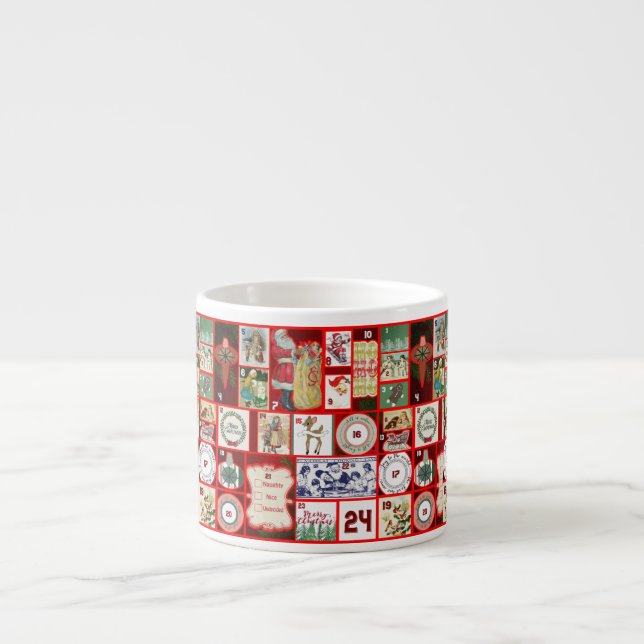 Christmas Block Illustration Squares Espresso Cup (Front)