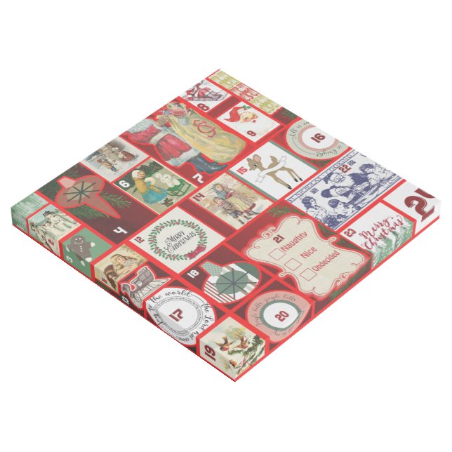 Christmas Block Illustration Squares Gallery Wrap (3/4)