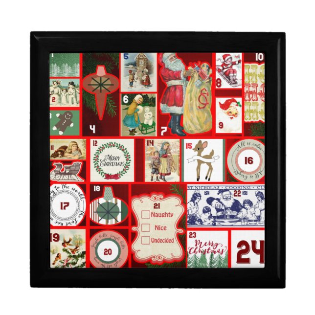 Christmas Block Illustration Squares Gift Box (Front)