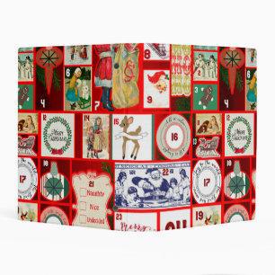 Christmas Block Illustration Squares Mini Binder