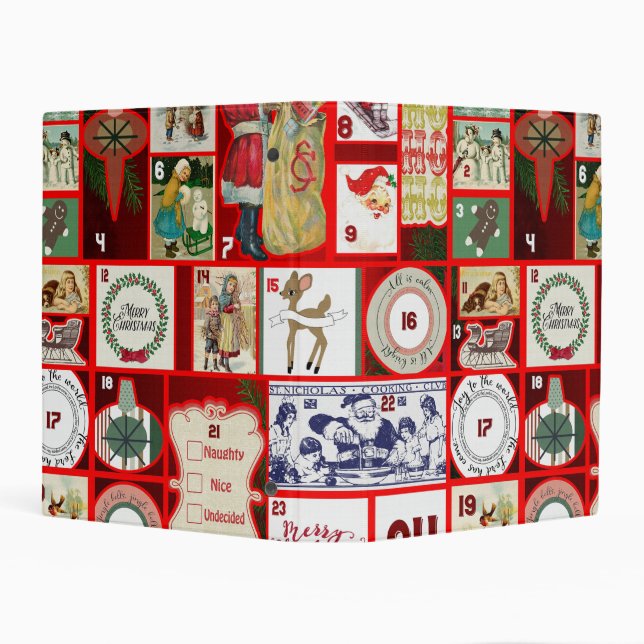 Christmas Block Illustration Squares Mini Binder (Background)