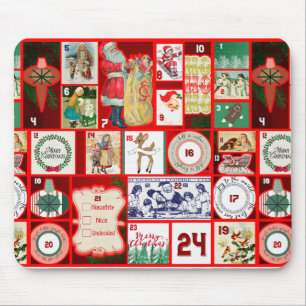 Christmas Block Illustration Squares Mouse Pad