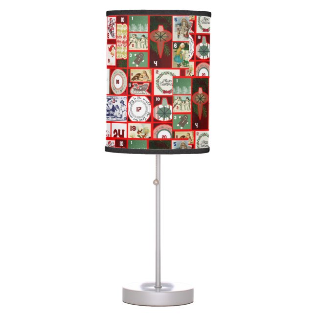 Christmas Block Illustration Squares Table Lamp (Front)