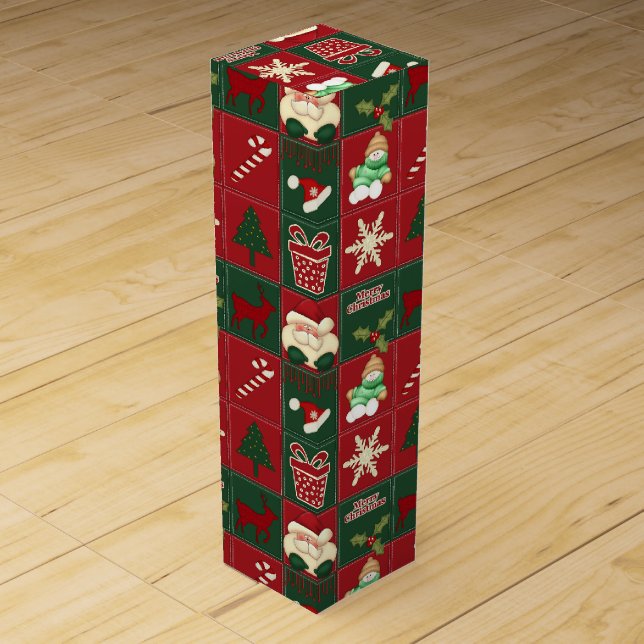 Christmas Blocks-WINE GIFT BOX (Front)
