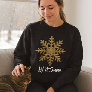 Christmas Blue and Gold Snowflake T-Shirt Sweatshirt