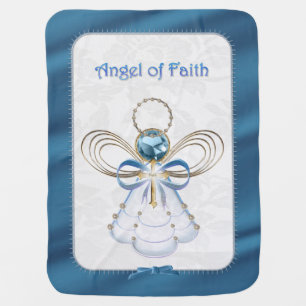 Christmas Blue Angel of Faith Receiving Blanket