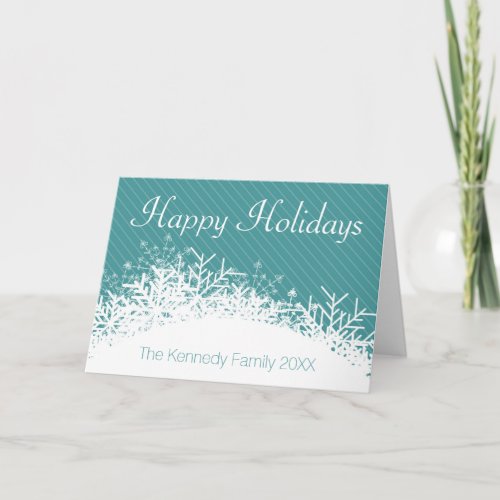Christmas blue Background with snowflakes Holiday Card