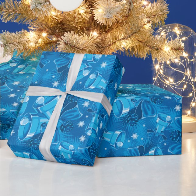 Christmas Blue Bells Wrapping Paper (Holidays)