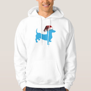 Christmas Blue Dachshund Hoodie