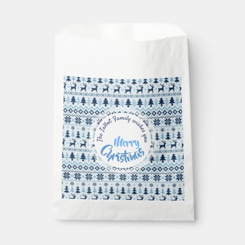 CHRISTMAS Blue Deer pattern personalized Favor Bag