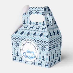 CHRISTMAS Blue Deer pattern personalized Favor G Favor Boxes