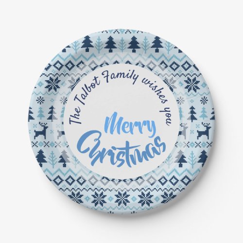 CHRISTMAS Blue Deer pattern personalized P Plate