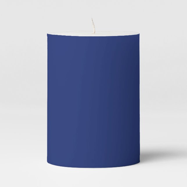 Christmas Blue Design Xmas Holiday Christmas Pillar Candle (Front)
