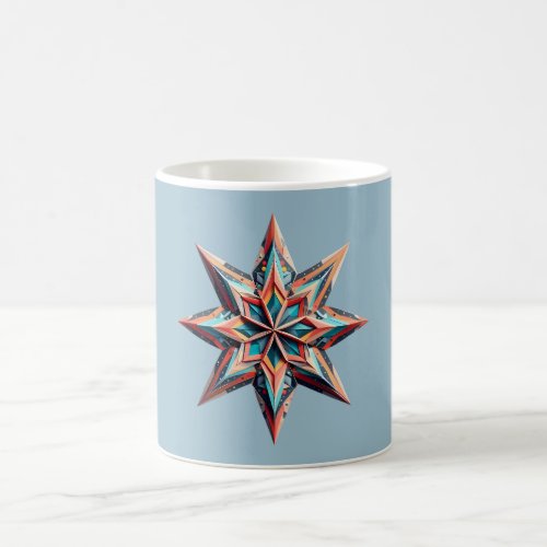 Christmas Blue Diamond Origami Star Coffee Mug