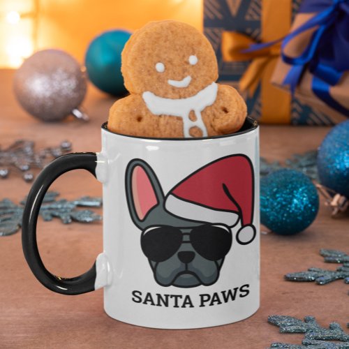 Christmas Blue French Bulldog Mug