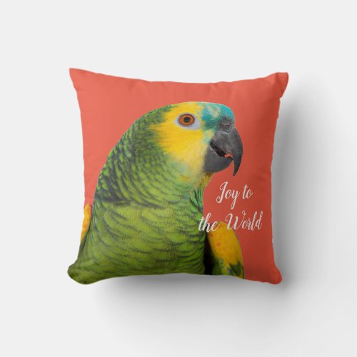 Christmas Blue_fronted Amazon Parrot Throw Pillow