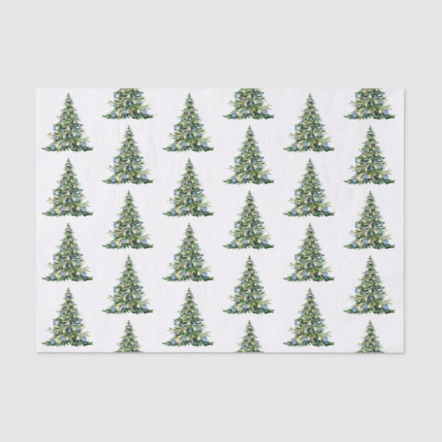 Christmas Blue Ginger Jars Tissue Paper (Front)