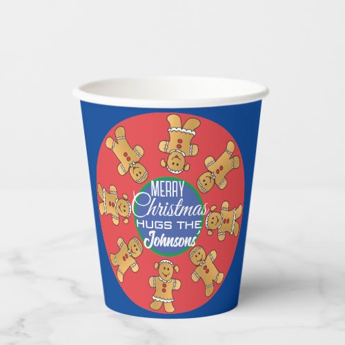 Christmas Blue Gingerbread Cookies Paper Cups