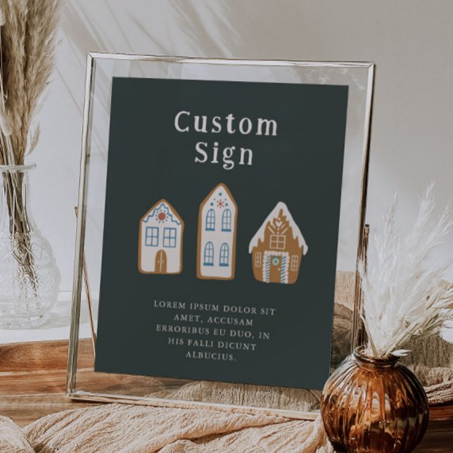 Christmas Blue Gingerbread House Custom Sign (Creator Uploaded)