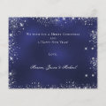 Christmas blue glitter photo window card | Zazzle