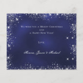 Christmas blue glitter photo window card | Zazzle