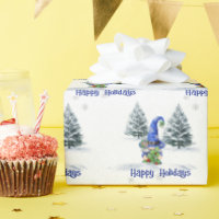 Green Gnome & Moose Wrapping Paper