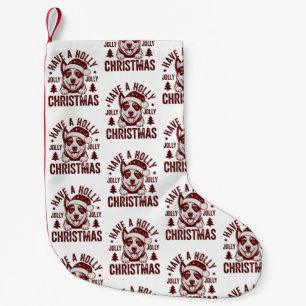 Christmas Blue Heeler Holly Jolly Dog Mom Vintage Small Christmas Stocking