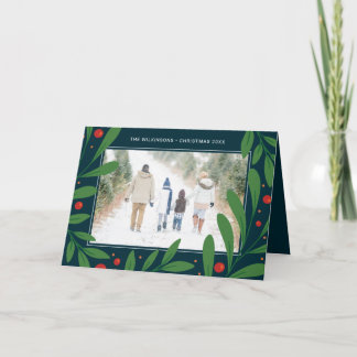 Christmas Blue Mistletoe | Holiday Photo Card