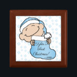 Christmas Blue Plaid Baby 1st Keepsake Box<br><div class="desc">Sweet container to hold your treasures. 1st Christmas Blue Plaid Baby. Personalize by deleting message and adding your own. Use your favorite font style, color and size. Design elements can be transferred to other Zazzle products. Always adjust and check for perfect fit when transferring designs. Merry Christmas! Size: Small 5.125"...</div>