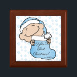 Christmas Blue Plaid Baby 1st Keepsake Box<br><div class="desc">Sweet container to hold your treasures. 1st Christmas Blue Plaid Baby. Personalize by deleting message and adding your own. Use your favorite font style, color and size. Design elements can be transferred to other Zazzle products. Always adjust and check for perfect fit when transferring designs. Merry Christmas! Size: Small 5.125"...</div>