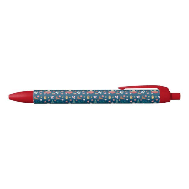 christmas blue red pattern fun decorative  pen (Top)
