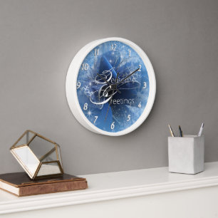 Christmas Blue Ribbon Clock