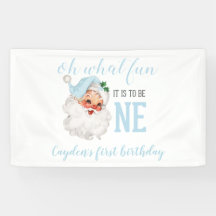 Christmas Blue Santa First Birthday