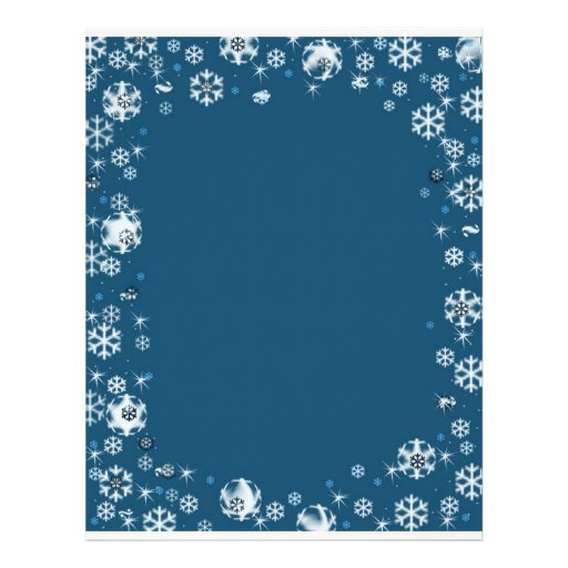 Christmas Blue Snowflake Background Letterhead | Zazzle