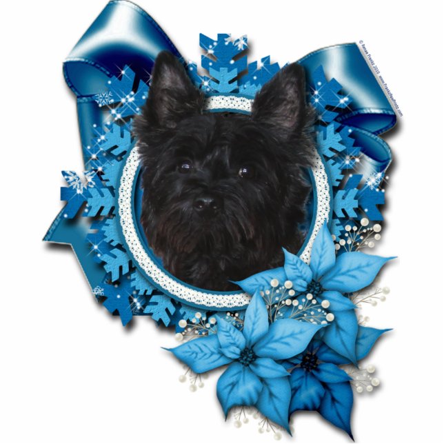 Christmas - Blue Snowflake - Cairn Terrier - Rosco Statuette (Front)