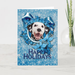 Christmas - Blue Snowflake - Dalmatian Holiday Card