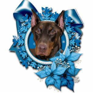 Christmas - Blue Snowflake - Doberman - Rocky Cutout